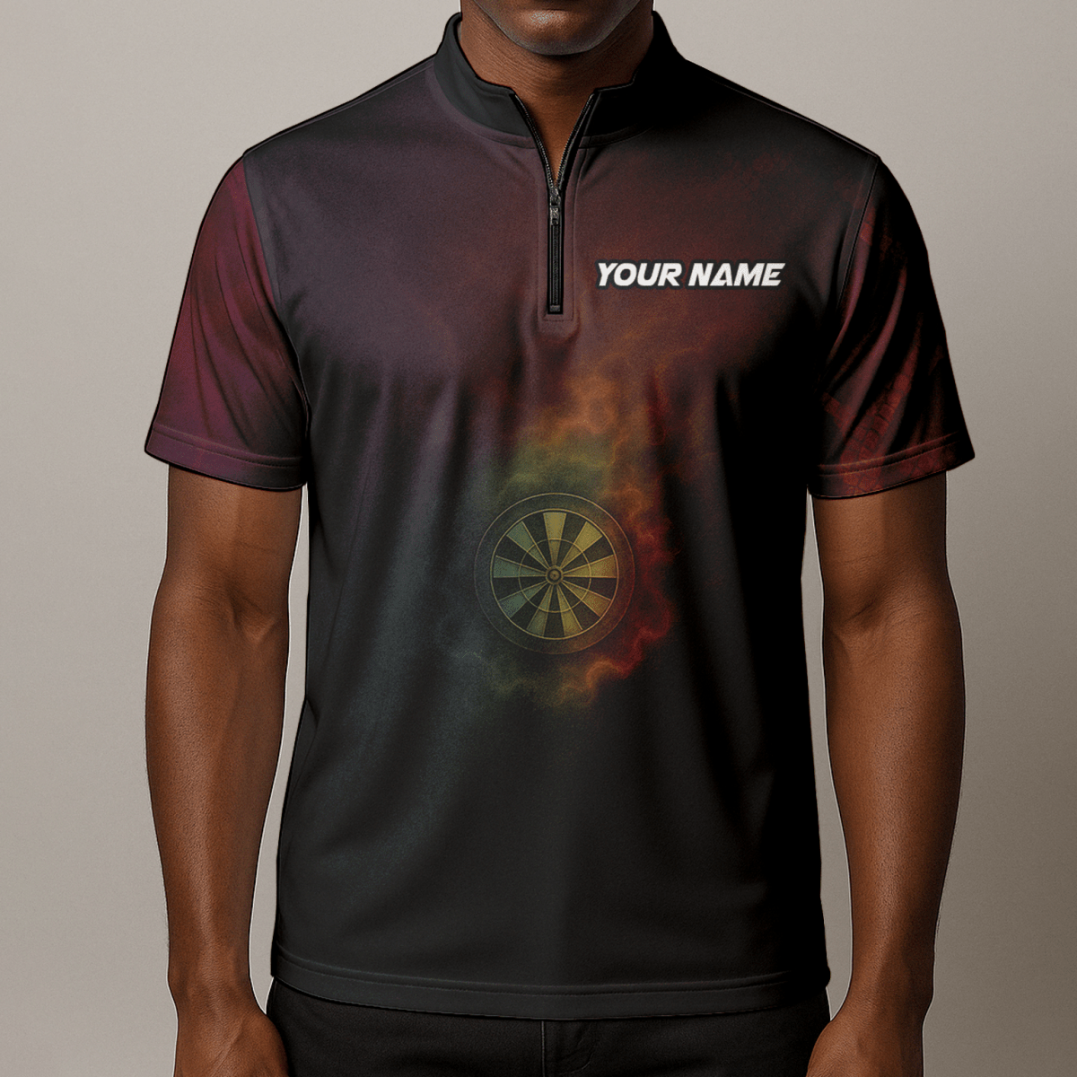 Personalisiertes Herren Dart Trikot Motiv Schlange Feuer Schwarz Rot Gold K8845 - Outfitsuche