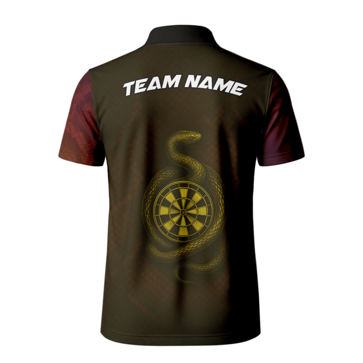 Personalisiertes Herren Dart Trikot Motiv Schlange Feuer Schwarz Rot Gold K8845 - Outfitsuche