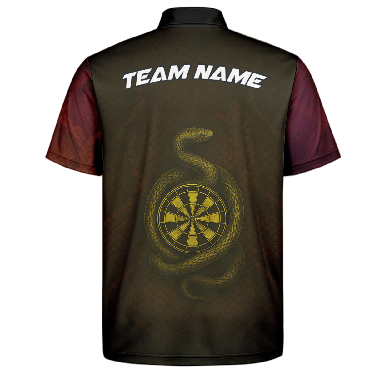 Personalisiertes Herren Dart Trikot Motiv Schlange Feuer Schwarz Rot Gold K8845 - Outfitsuche