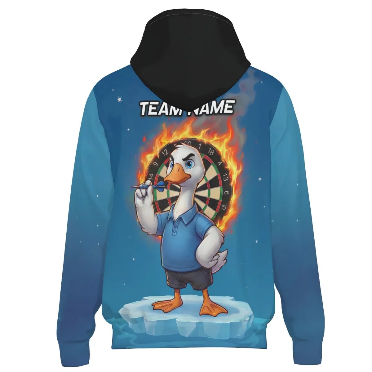 Personalisiertes Herren Darts Jacke – Feurige Gans auf Eis Design mit Wunschname für Teams Kapuzenjacke K5632 - Outfitsuche