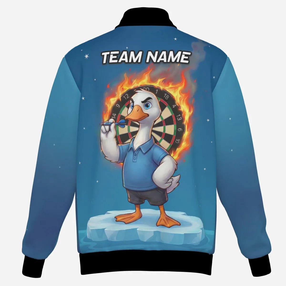 Personalisiertes Herren Darts Jacke – Feurige Gans auf Eis Design mit Wunschname für Teams Kapuzenjacke K5632 - Outfitsuche