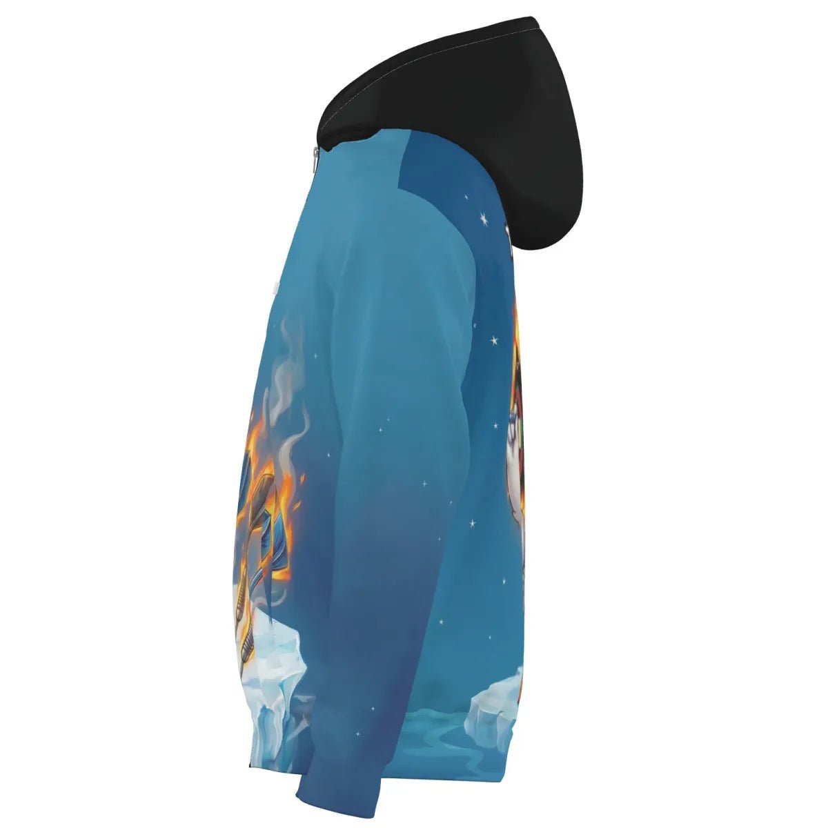 Personalisiertes Herren Darts Jacke – Feurige Gans auf Eis Design mit Wunschname für Teams Kapuzenjacke K5632 - Outfitsuche