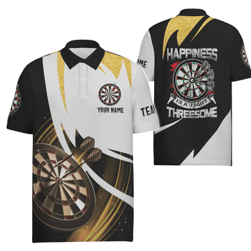 Personalisiertes Herren Darts Polo Shirt - Glück ist ein Treffer! Individuell anpassbares Dart-Team-Trikot für Männer G613 - Outfitsuche