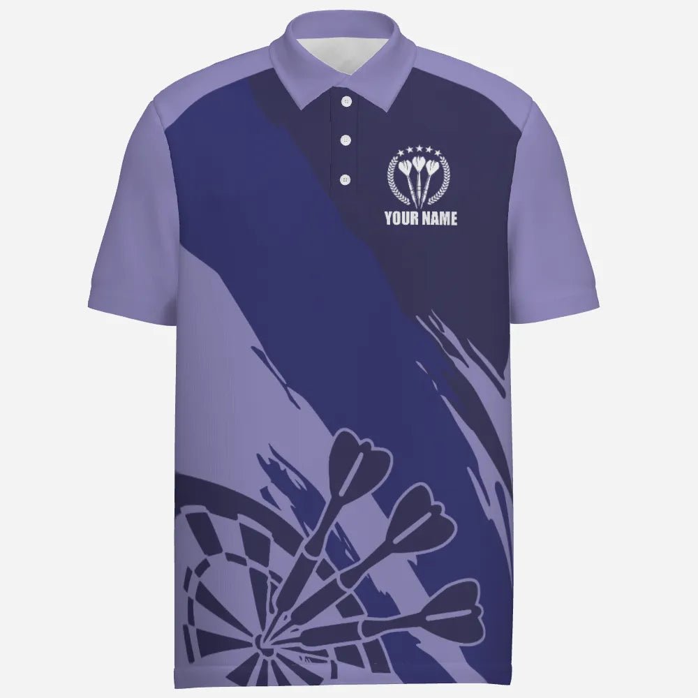 Personalisiertes Herren Darts Polo Shirt in Marineblau und Lila, individuell anpassbares cooles Dart-Shirt für Männer, Darts Trikot y6174 purple - Outfitsuche