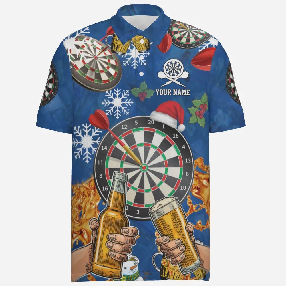 Personalisiertes Herren Darts Polo Shirt mit Darts und Bier, individuell anpassbare Weihnachts-Darttrikots für Männer A617 - Outfitsuche