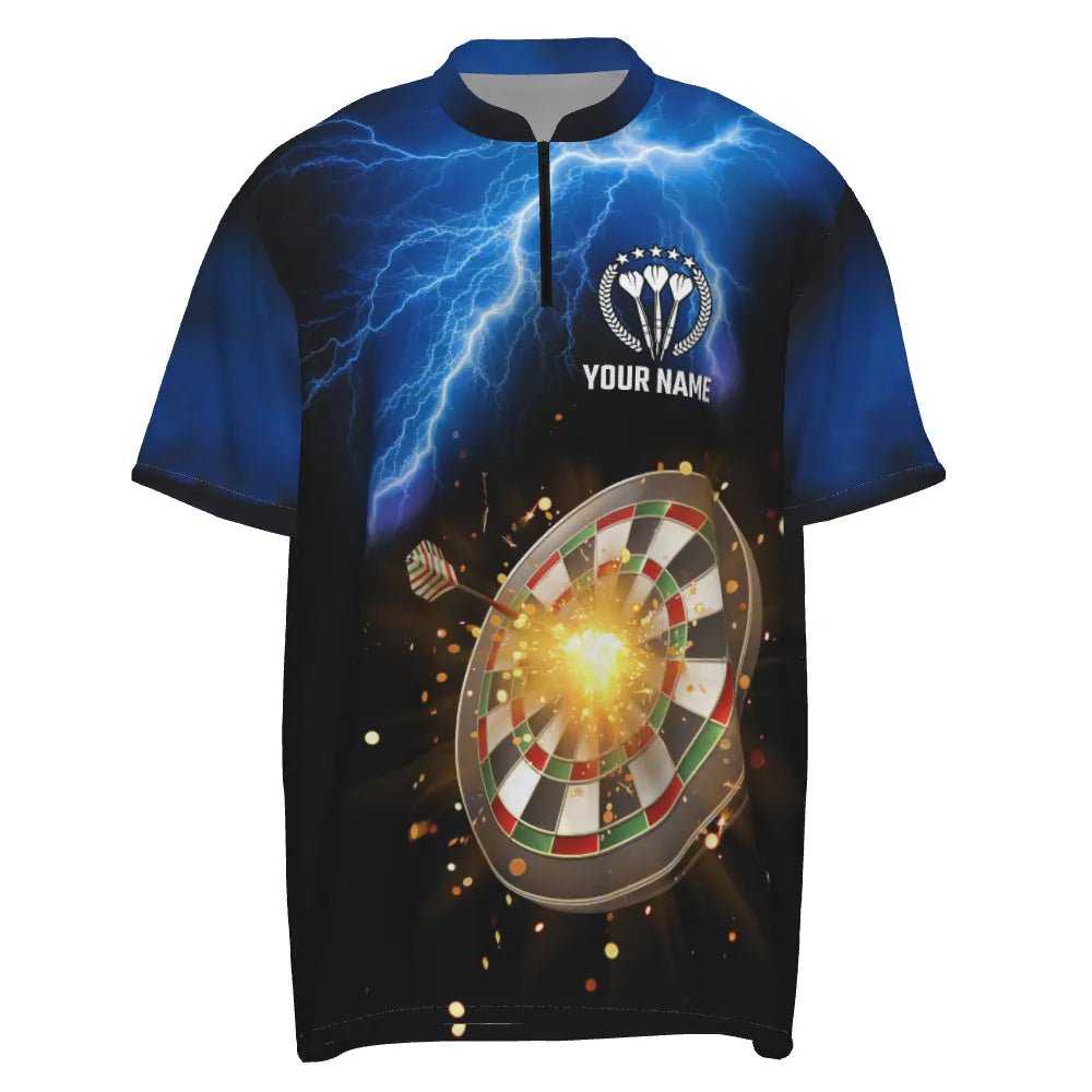 Personalisiertes Herren Darts Polo Shirt mit Donner und Blitz, individuell anpassbare Dart Trikots für Männer U294 - Outfitsuche