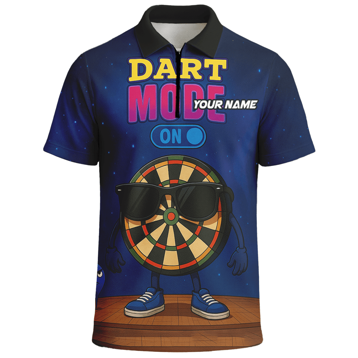 Personalisiertes Herren Darts Poloshirt mit Pinkem Totenkopf & Wunschname – Team Blau X1960 - Outfitsuche
