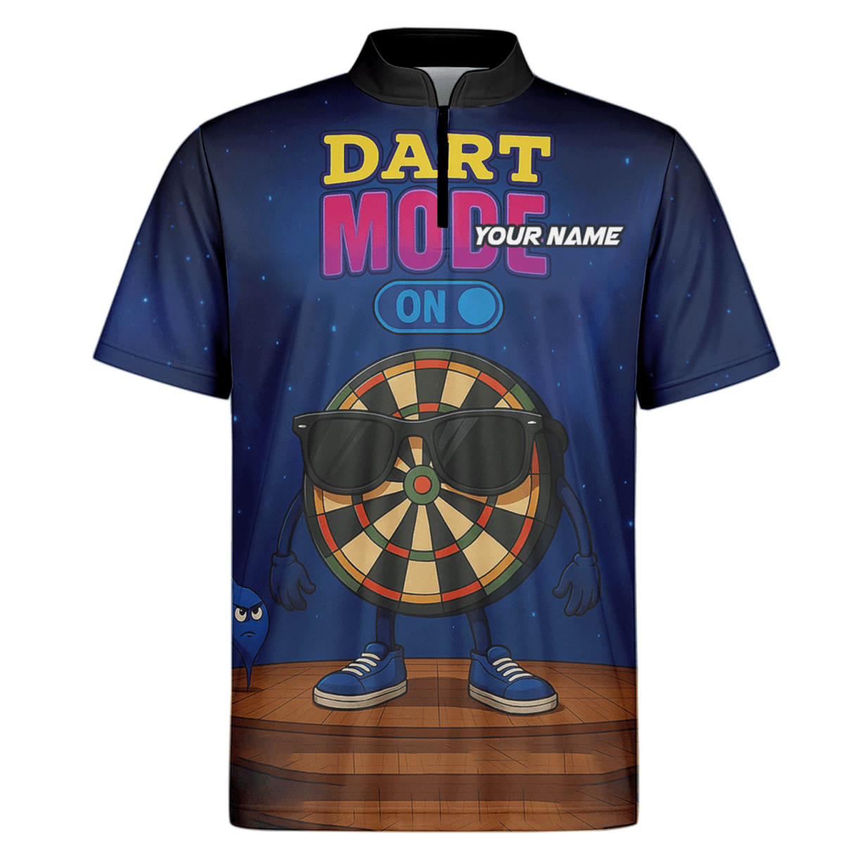 Personalisiertes Herren Darts Poloshirt mit Pinkem Totenkopf & Wunschname – Team Blau X1960 - Outfitsuche