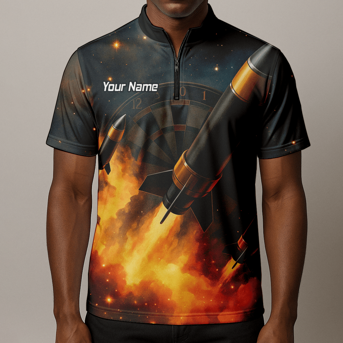 Personalisiertes Herren Jersey Poloshirt | Raketen - und Feuerpfeil - Design Q1206 - Outfitsuche