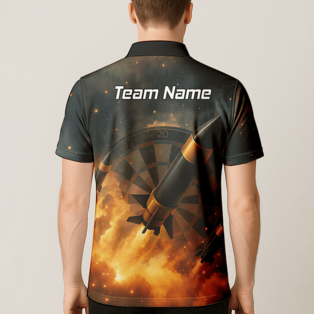 Personalisiertes Herren Jersey Poloshirt | Raketen - und Feuerpfeil - Design Q1206 - Outfitsuche