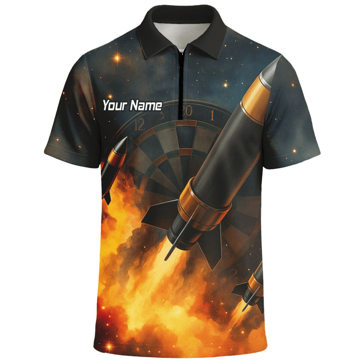 Personalisiertes Herren Jersey Poloshirt | Raketen - und Feuerpfeil - Design Q1206 - Outfitsuche
