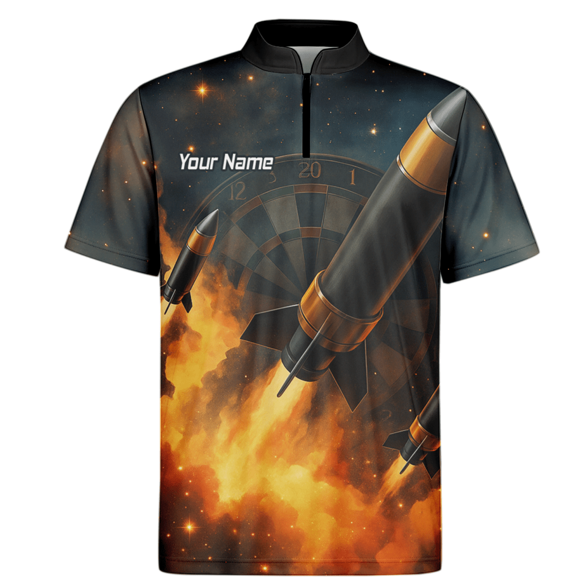 Personalisiertes Herren Jersey Poloshirt | Raketen - und Feuerpfeil - Design Q1206 - Outfitsuche