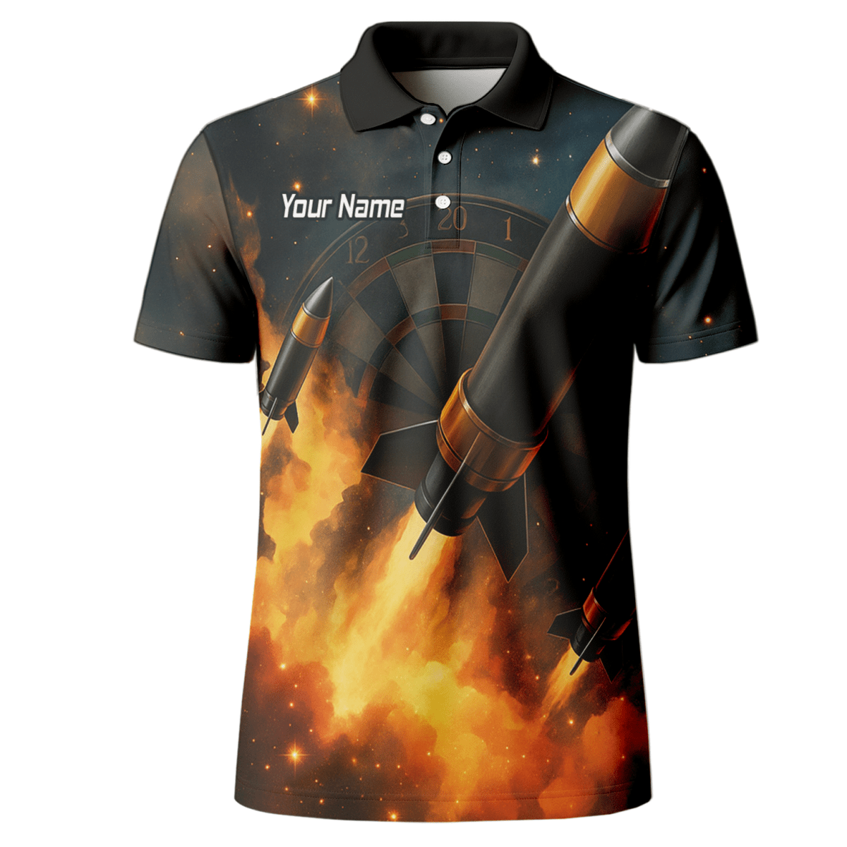 Personalisiertes Herren Jersey Poloshirt | Raketen - und Feuerpfeil - Design Q1206 - Outfitsuche