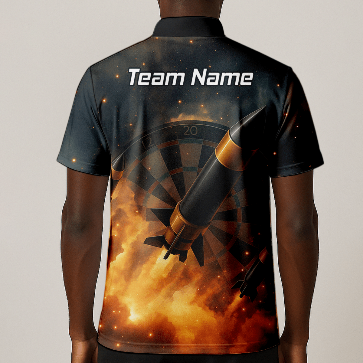 Personalisiertes Herren Jersey Poloshirt | Raketen - und Feuerpfeil - Design Q1206 - Outfitsuche
