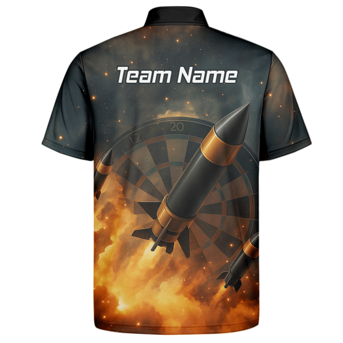 Personalisiertes Herren Jersey Poloshirt | Raketen - und Feuerpfeil - Design Q1206 - Outfitsuche