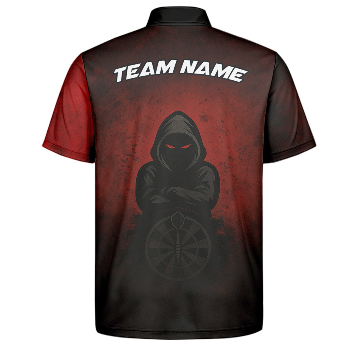 Personalisiertes Herren Kapuzen Poloshirt mit Dart Motiv & Roten Augen Rot Schwarz A5016 - Outfitsuche