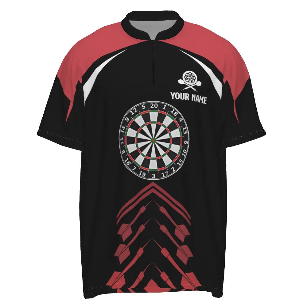 Personalisiertes Herren Polo Shirt "Love Darts" in Rot und Schwarz, individuell anpassbares cooles Dart-Trikot für Männer J953 - Outfitsuche