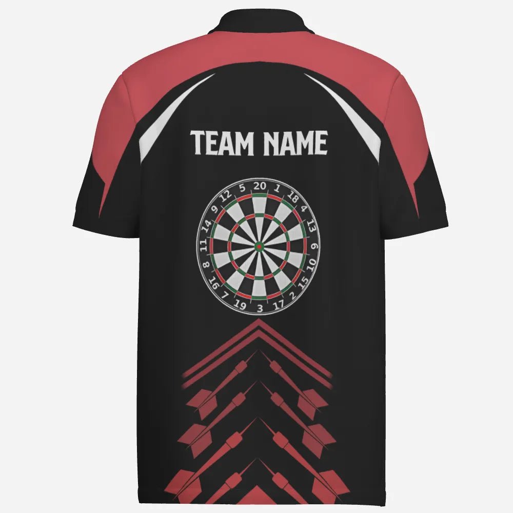 Personalisiertes Herren Polo Shirt "Love Darts" in Rot und Schwarz, individuell anpassbares cooles Dart-Trikot für Männer J953 - Outfitsuche