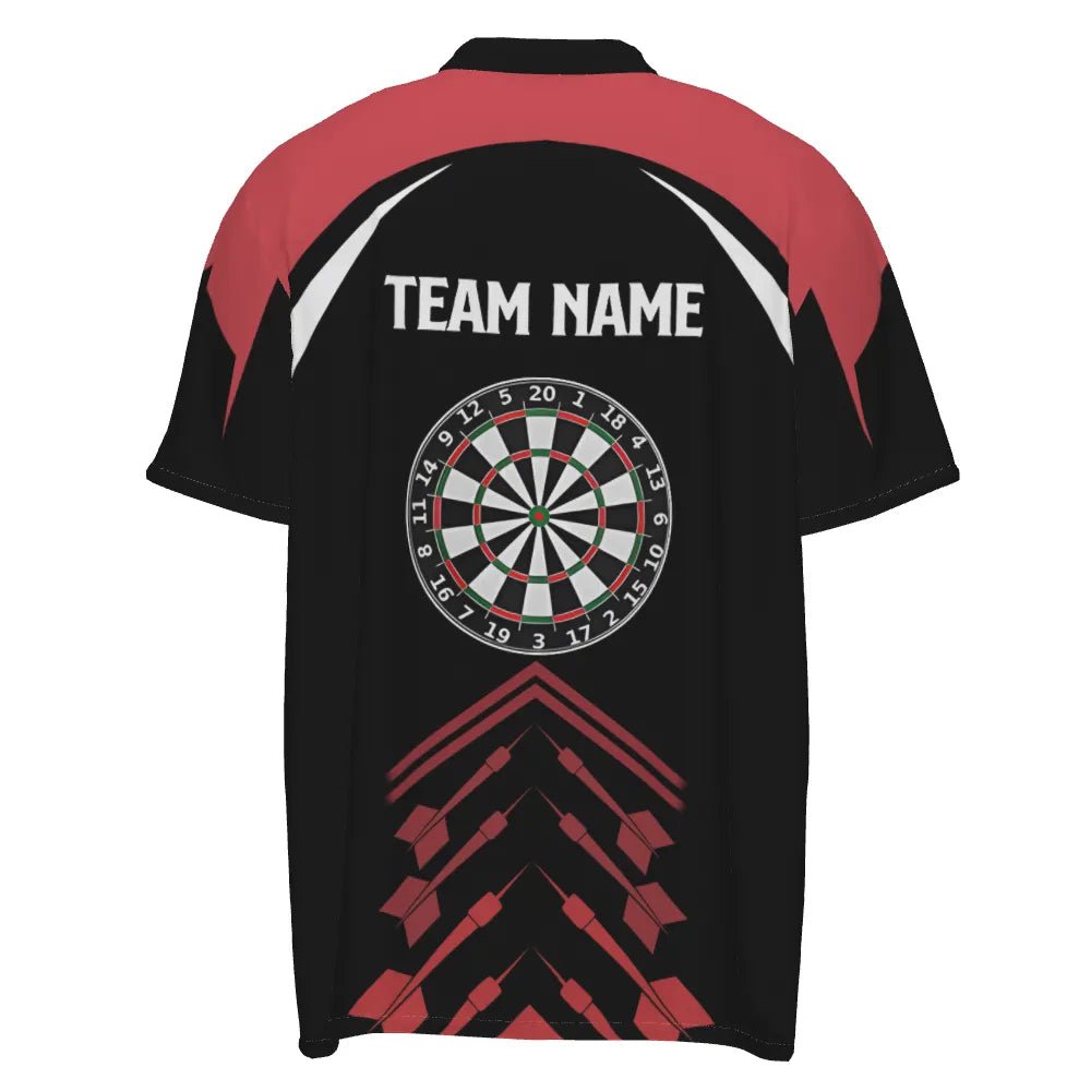 Personalisiertes Herren Polo Shirt "Love Darts" in Rot und Schwarz, individuell anpassbares cooles Dart-Trikot für Männer J953 - Outfitsuche