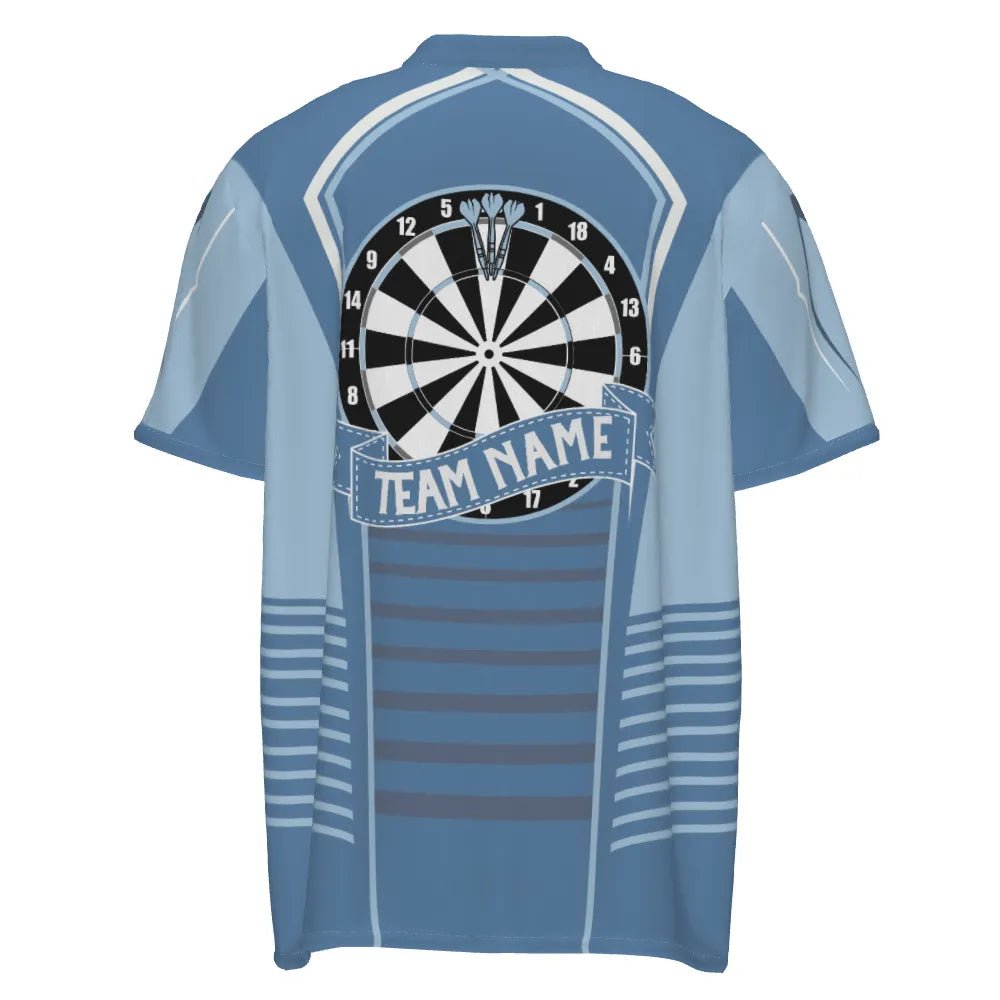 Personalisiertes Herren Polo-Shirt mit blauen Darts, individuell anpassbares Dart-Shirt für Männer, Dart Trikots K739 - Outfitsuche