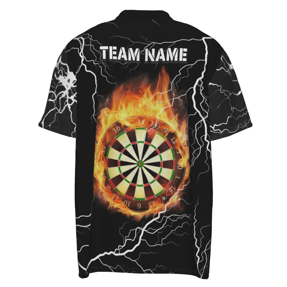 Personalisiertes Herren Polo-Shirt mit Flammen-Darts, Blitz und Donner, Darts-Trikot für Männer Z860 - Outfitsuche