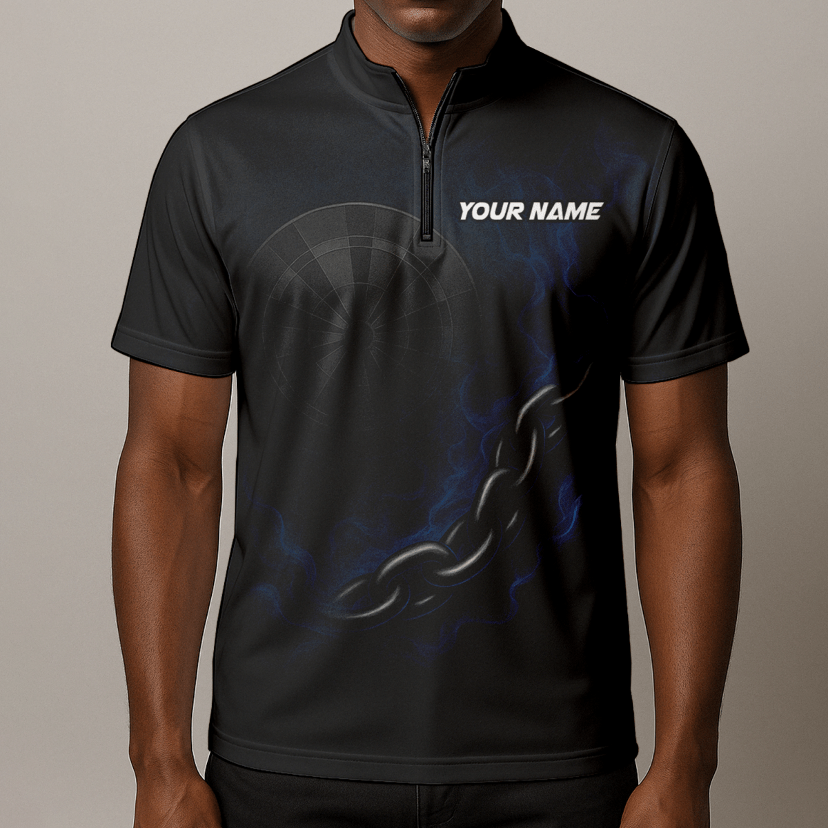 Personalisiertes Herren Polo - Shirt mit Skorpion - Ketten - & Dart - Motiv Schwarz Blau D7870 - Outfitsuche
