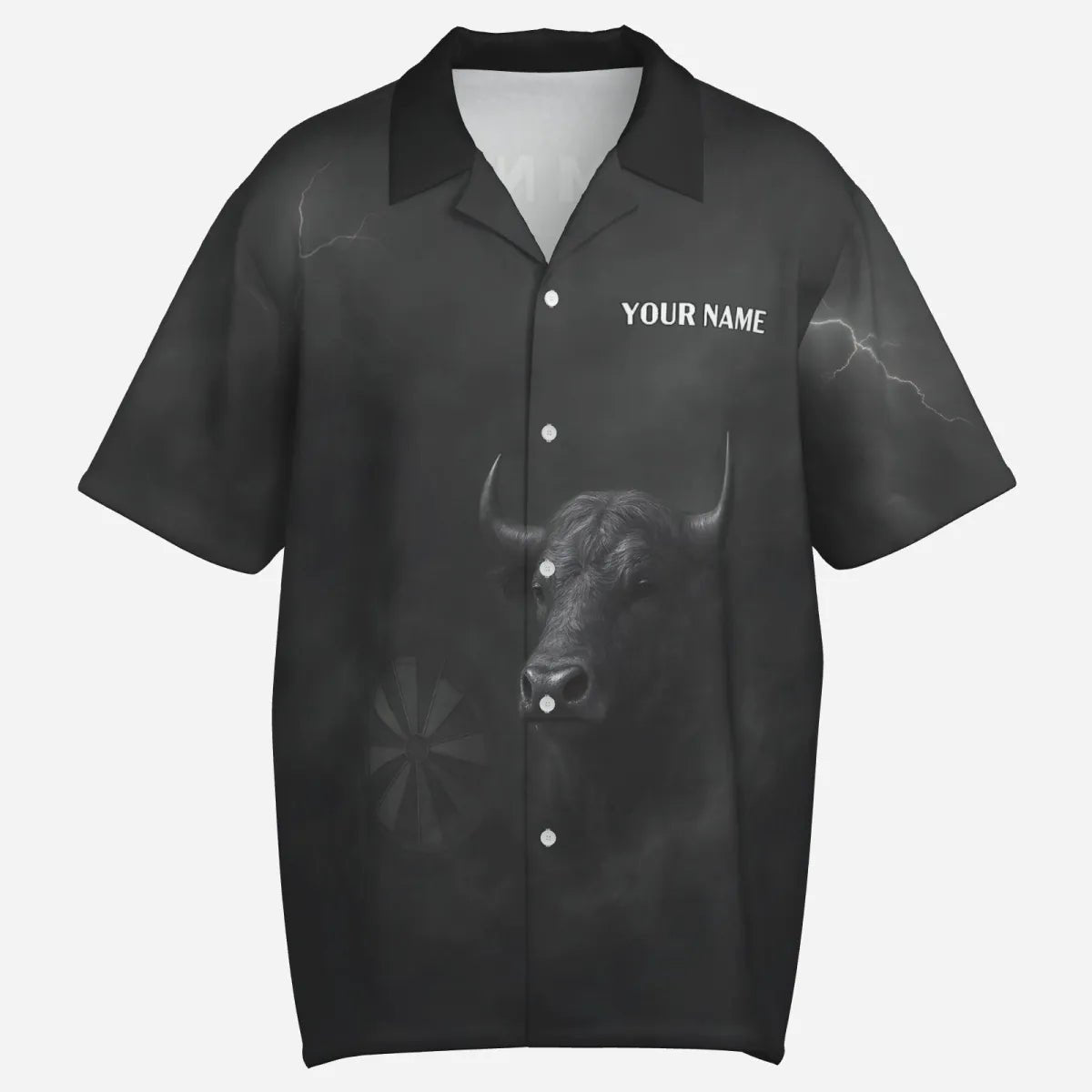 Personalisiertes Herren Polo - Shirt Schwarz - Bull Grunge Dart Design mit Wunschname Q9584 - Outfitsuche