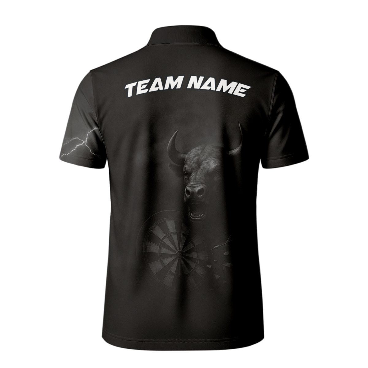 Personalisiertes Herren Polo - Shirt Schwarz - Bull Grunge Dart Design mit Wunschname Q9584 - Outfitsuche