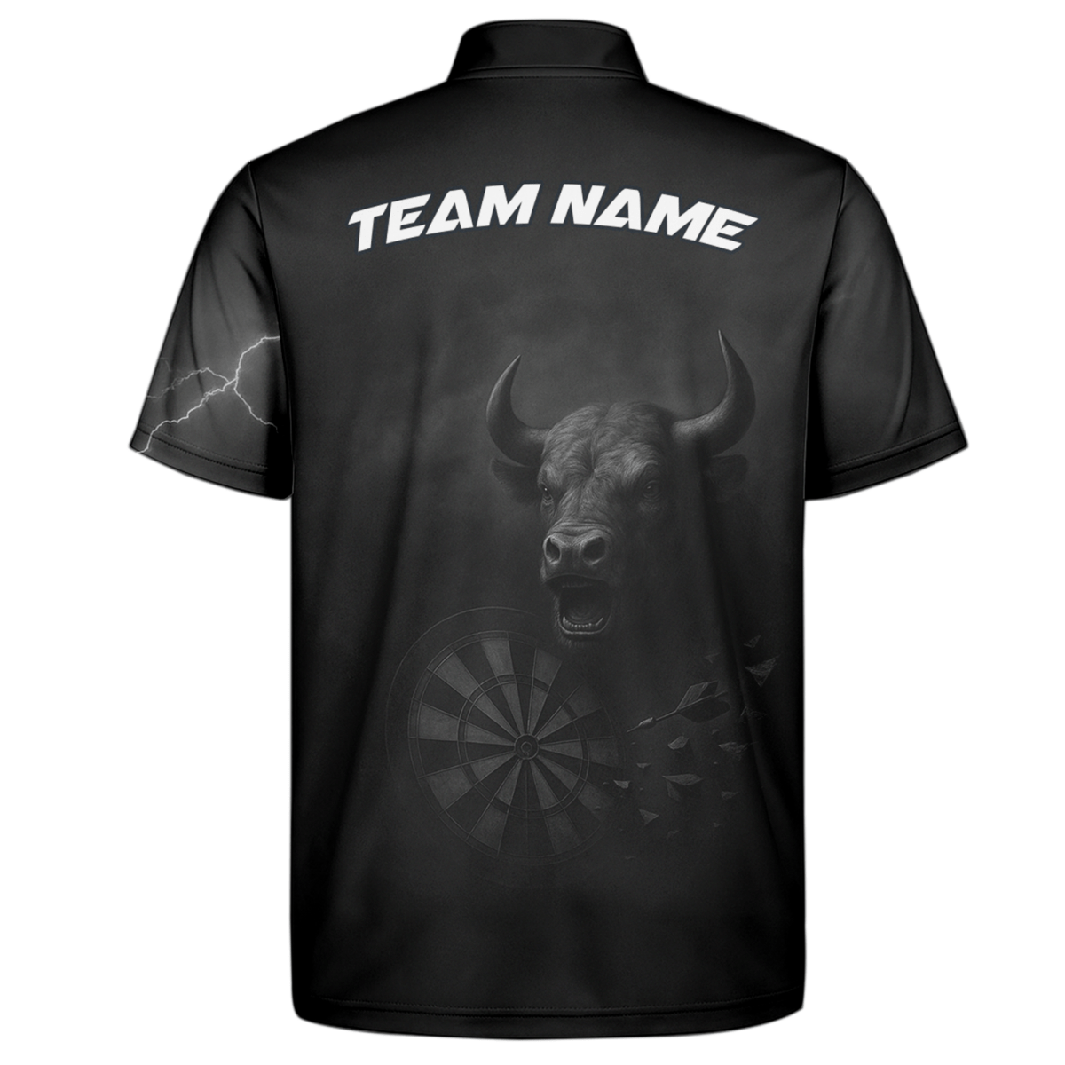 Personalisiertes Herren Polo - Shirt Schwarz - Bull Grunge Dart Design mit Wunschname Q9584 - Outfitsuche
