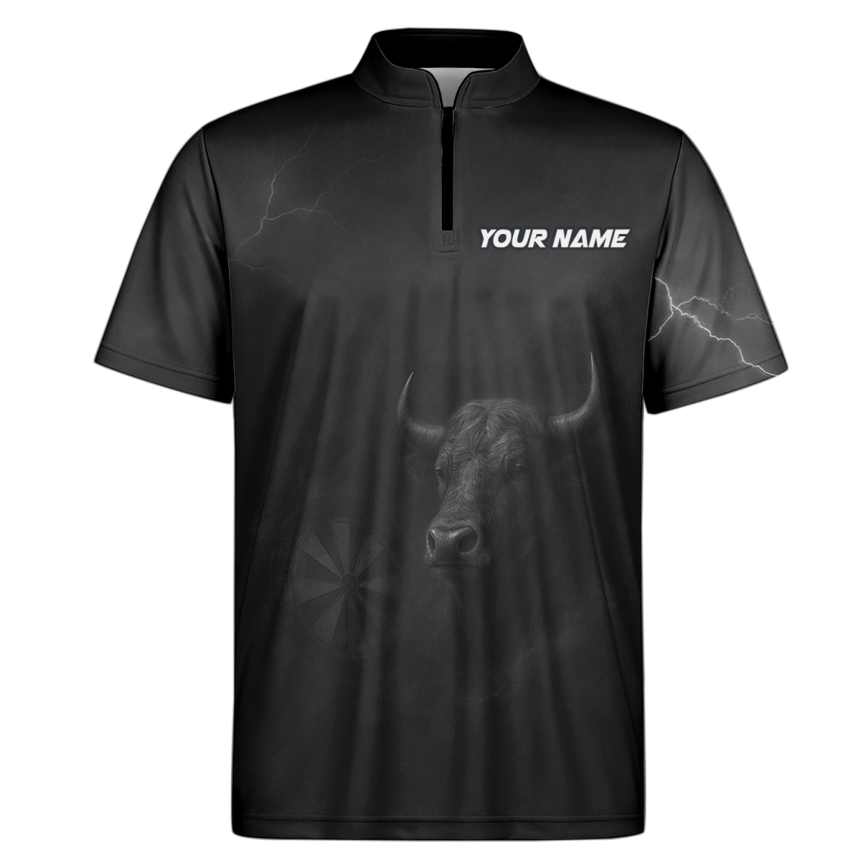 Personalisiertes Herren Polo - Shirt Schwarz - Bull Grunge Dart Design mit Wunschname Q9584 - Outfitsuche