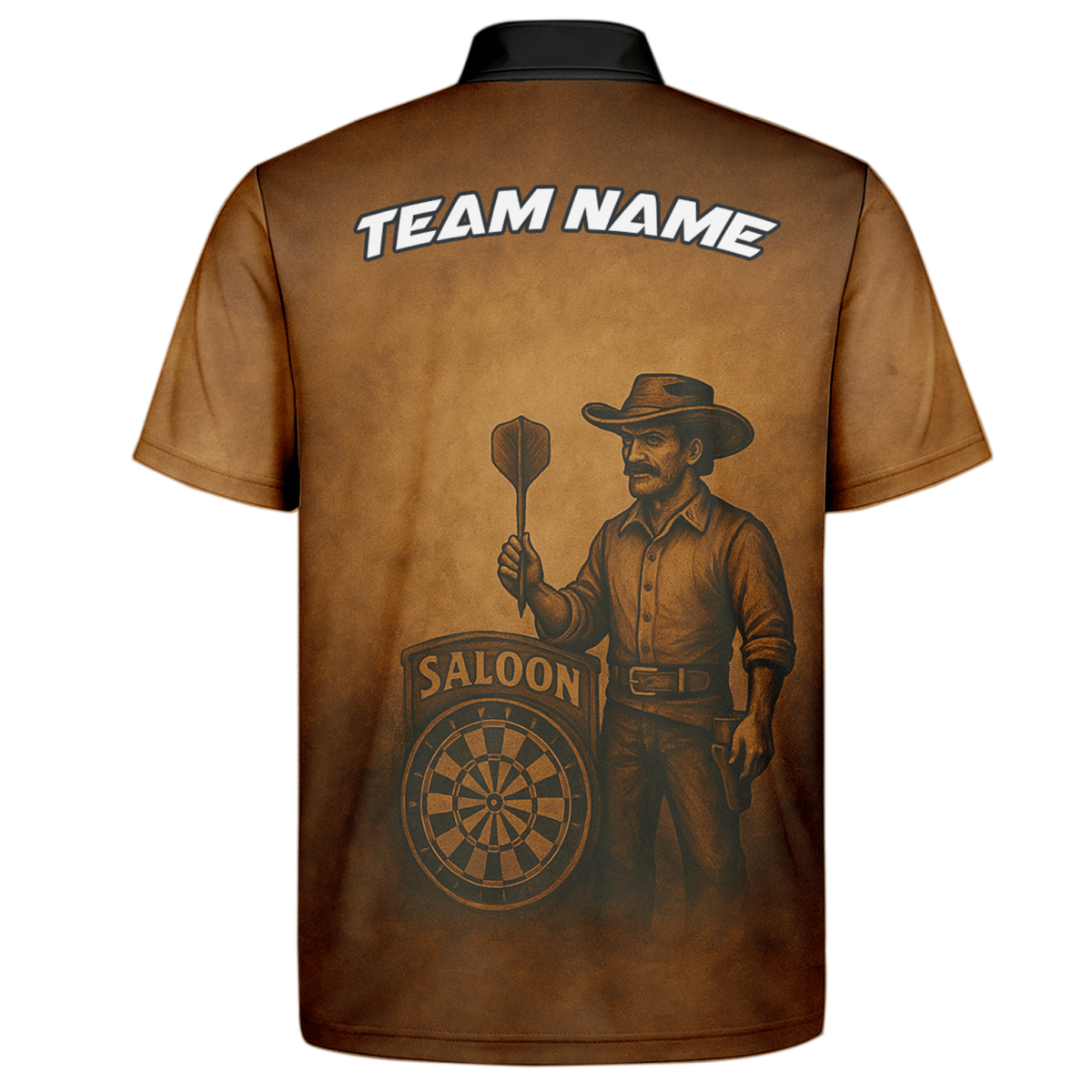 Personalisiertes Herren Polo - Shirt Western Darts Braun Schwarz W6648 - Outfitsuche