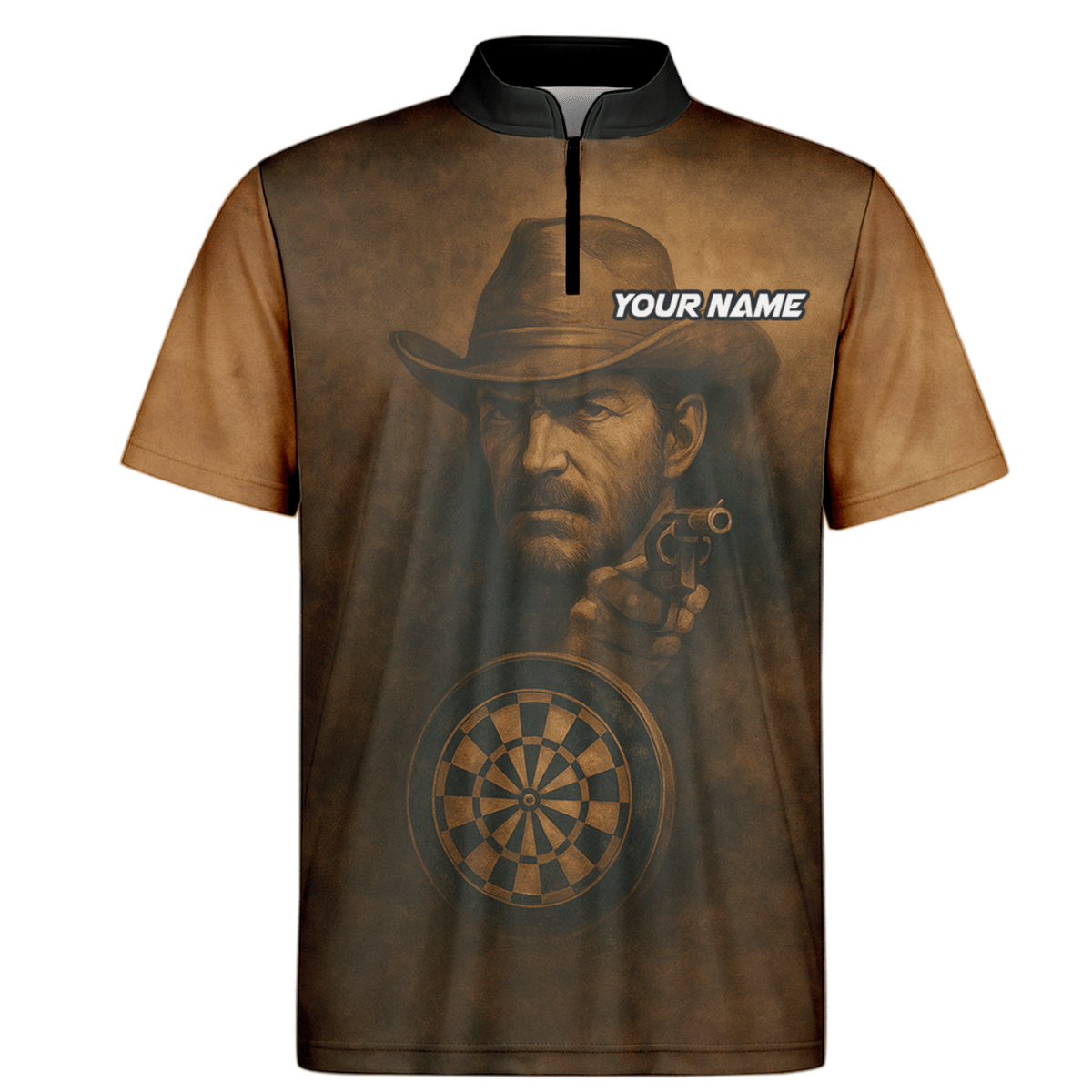 Personalisiertes Herren Polo - Shirt Western Darts Braun Schwarz W6648 - Outfitsuche