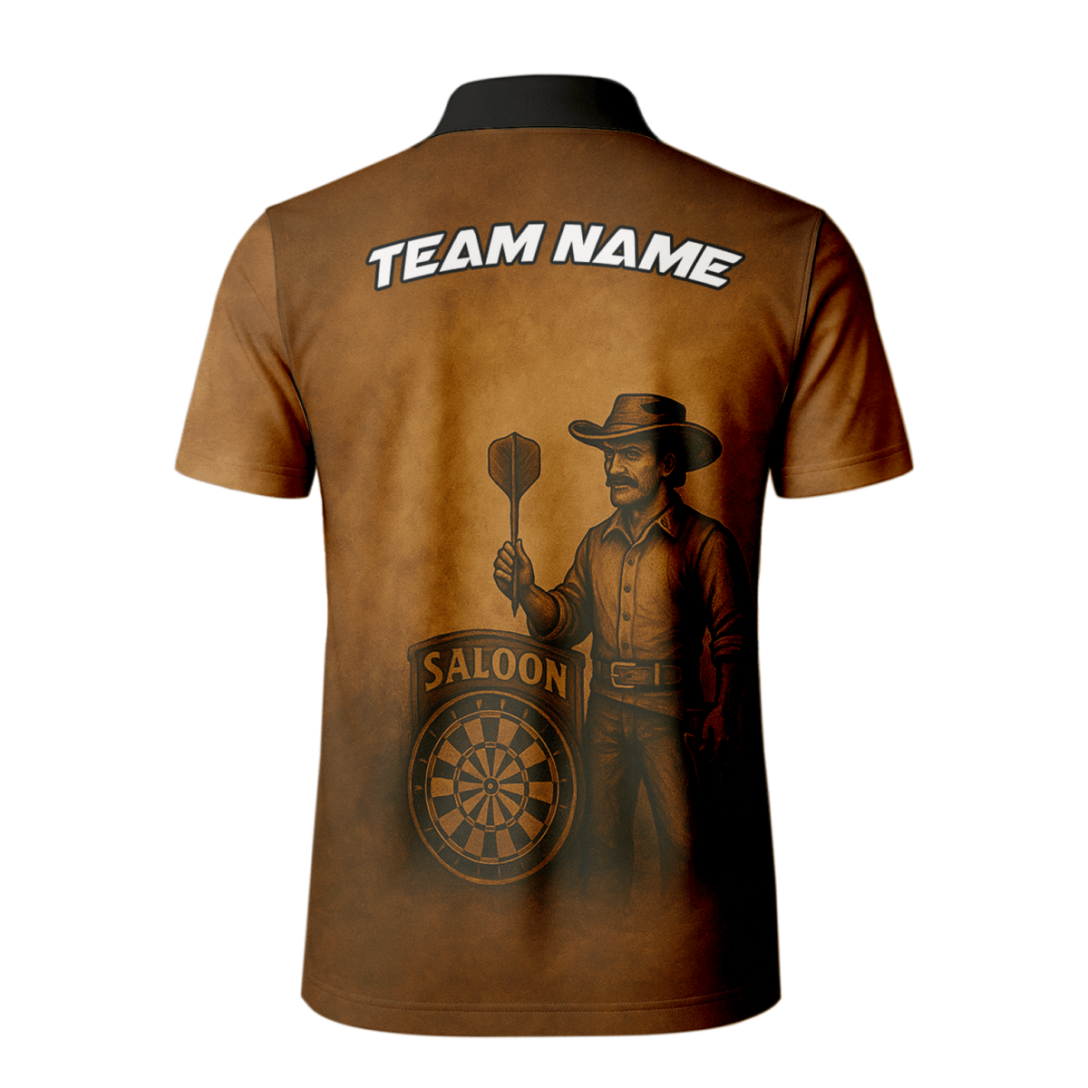 Personalisiertes Herren Polo - Shirt Western Darts Braun Schwarz W6648 - Outfitsuche