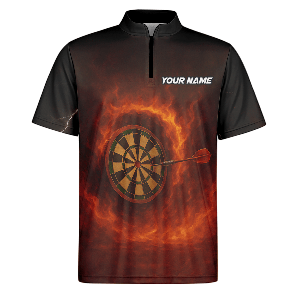 Personalisiertes Herren Polohemd Schwarz Rot mit feuerspeiendem Dämon Motiv W4636 - Outfitsuche
