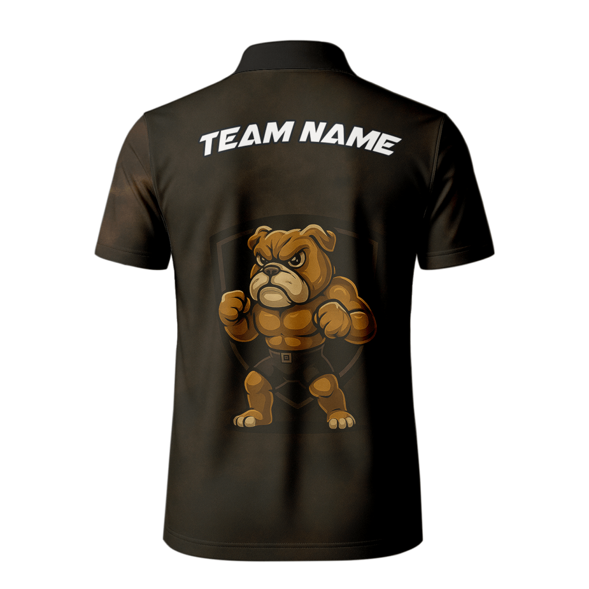 Personalisiertes Herren Poloshirt Bulldog & Darts Grunge Braun Schwarz - Outfitsuche