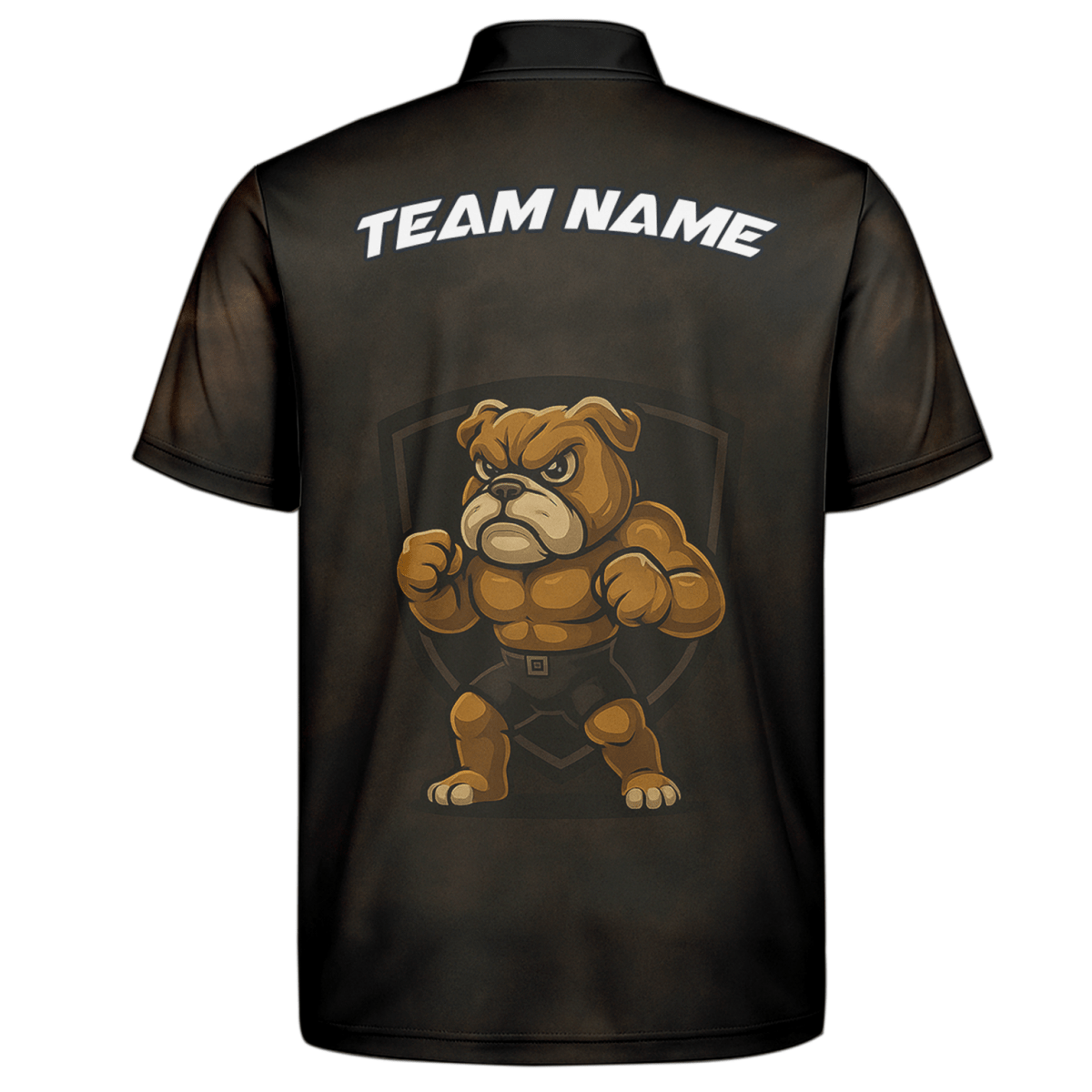 Personalisiertes Herren Poloshirt Bulldog & Darts Grunge Braun Schwarz - Outfitsuche
