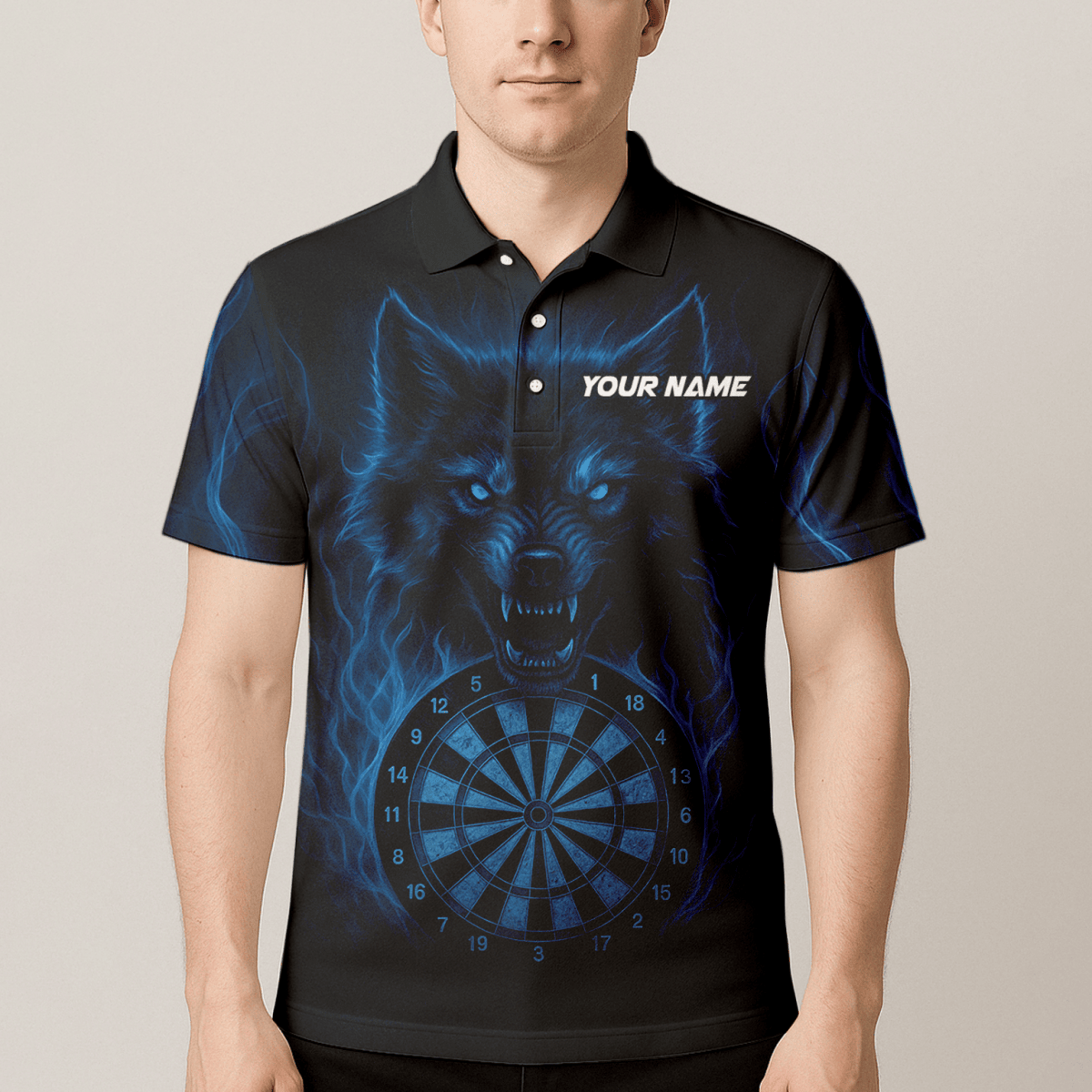 Personalisiertes Herren Poloshirt im Blitz - Design Rot - Schwarz S9300 - Outfitsuche
