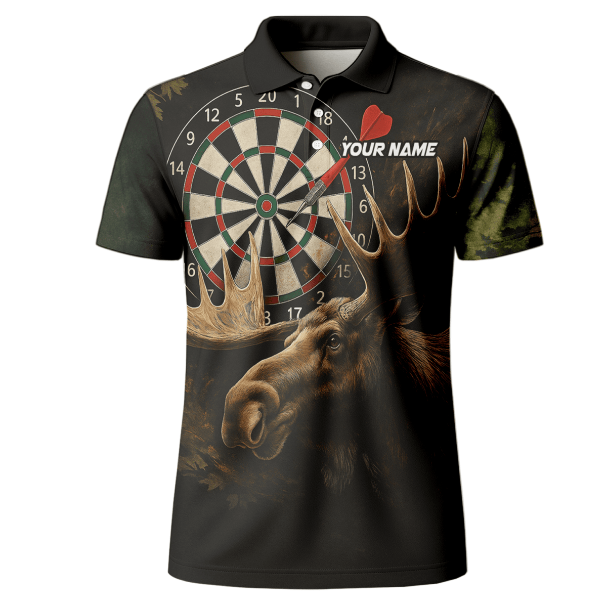 Personalisiertes Herren - Poloshirt im bunten Farbspritzer - Design: Weinglas & Dart Q0247 - Outfitsuche