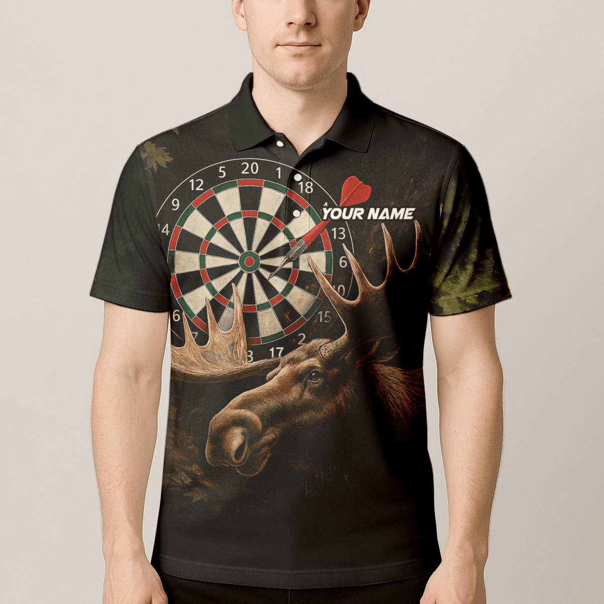 Personalisiertes Herren - Poloshirt im bunten Farbspritzer - Design: Weinglas & Dart Q0247 - Outfitsuche