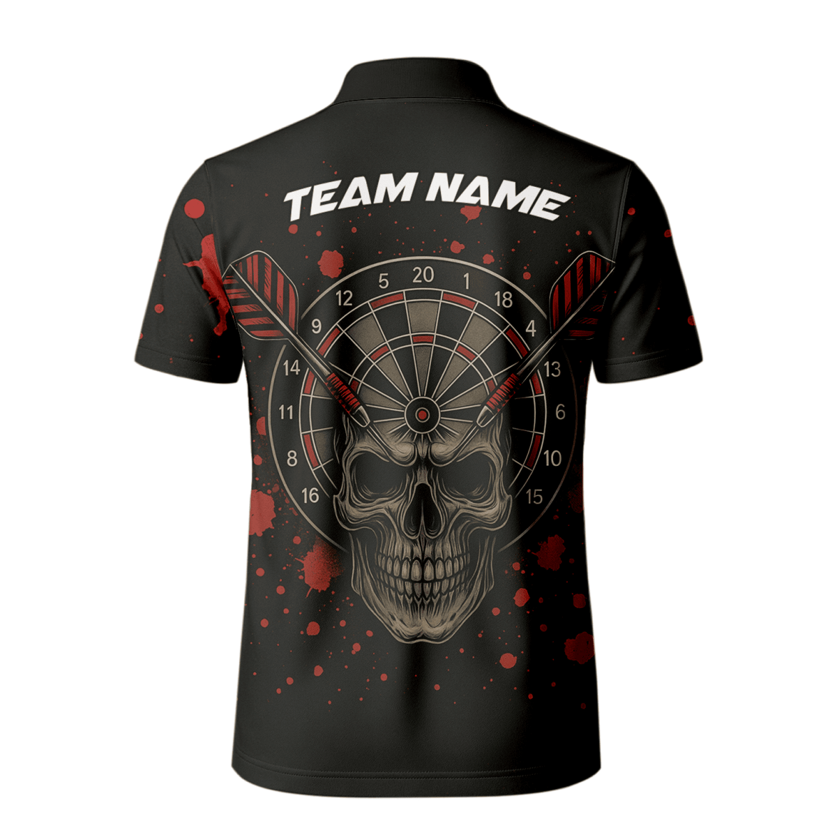Personalisiertes Herren Poloshirt mit coolem Hai im Darts - Modus – Schwarz/Mehrfarbig X0845 - Outfitsuche