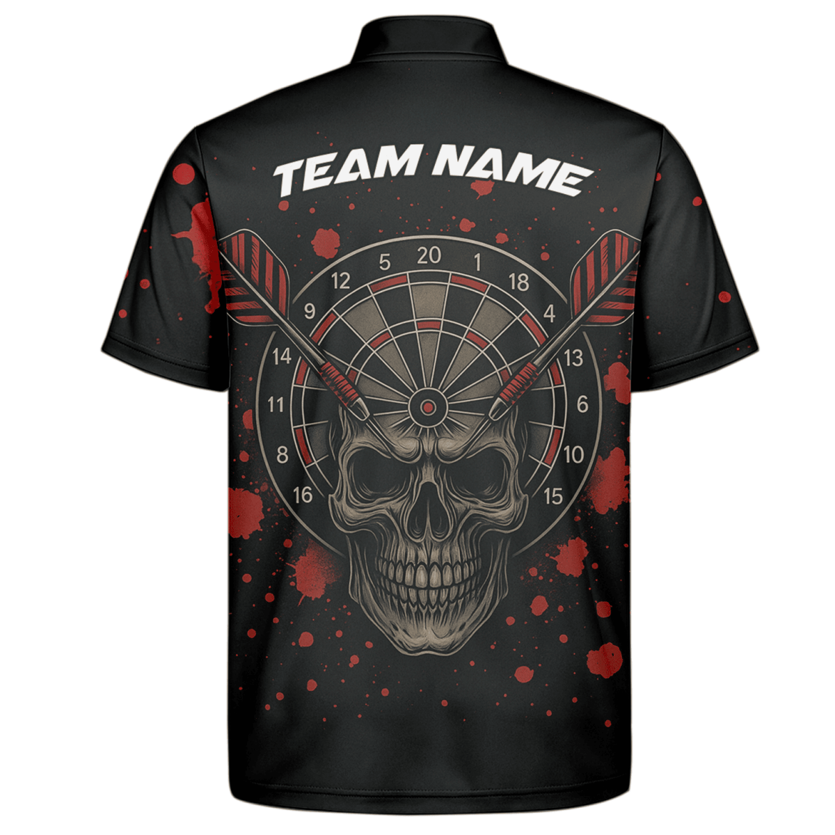 Personalisiertes Herren Poloshirt mit coolem Hai im Darts - Modus – Schwarz/Mehrfarbig X0845 - Outfitsuche