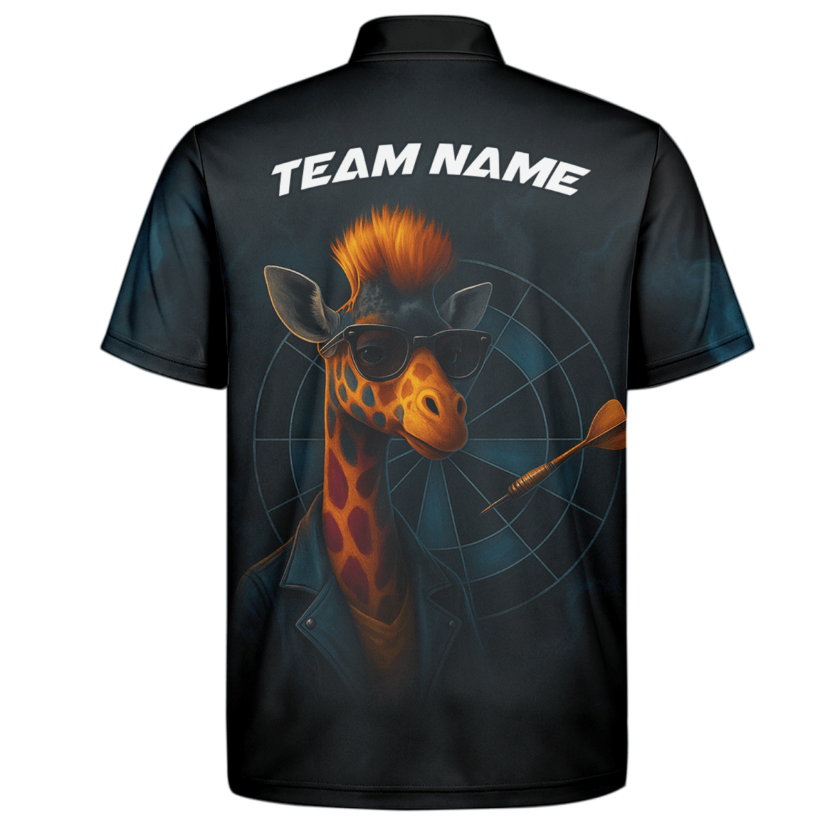 Personalisiertes Herren Poloshirt mit Dart - Giraffen Motiv Schwarz C1590 - Outfitsuche