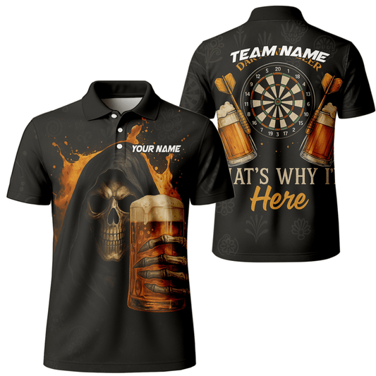 Personalisiertes Herren Poloshirt mit Dart - Motiv Grüne Flamme, Schwarz - Grün W9913 - Outfitsuche