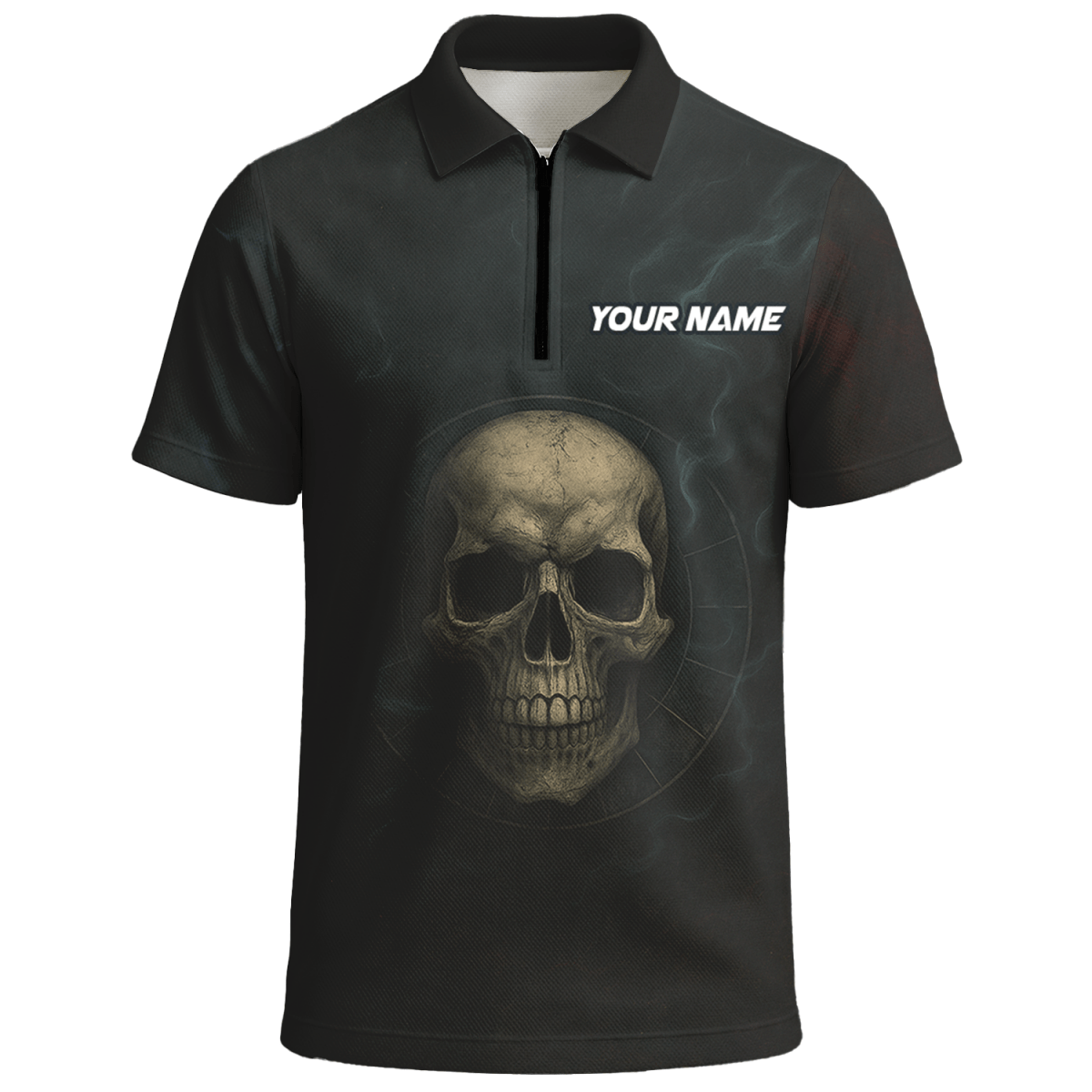 Personalisiertes Herren Poloshirt mit dunklem Totenkopf Zombie Dart Motiv B8029 - Outfitsuche