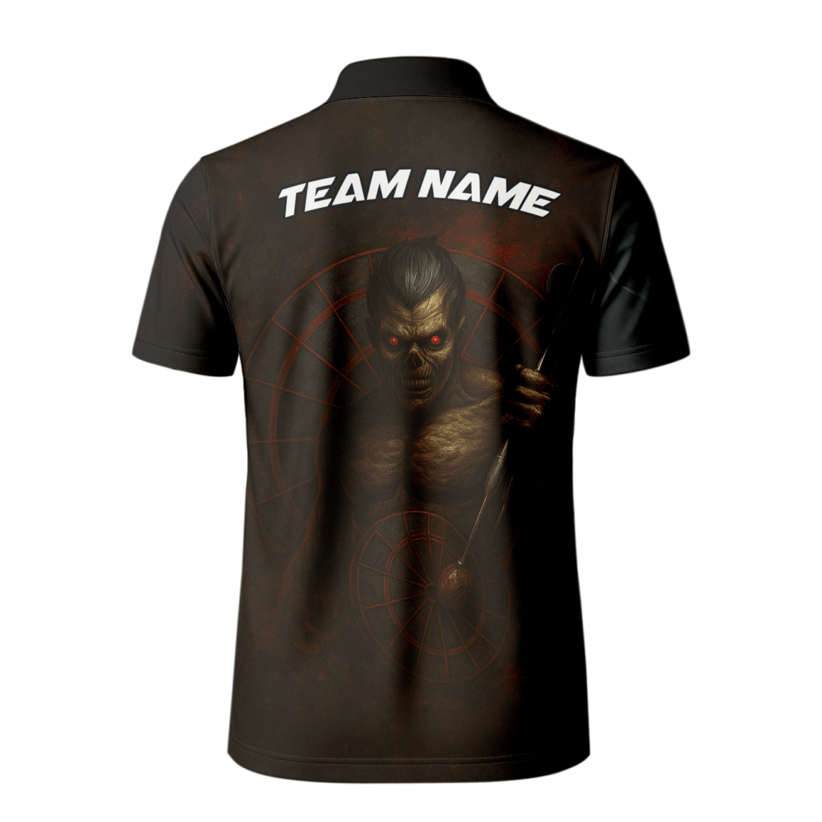 Personalisiertes Herren Poloshirt mit dunklem Totenkopf Zombie Dart Motiv B8029 - Outfitsuche