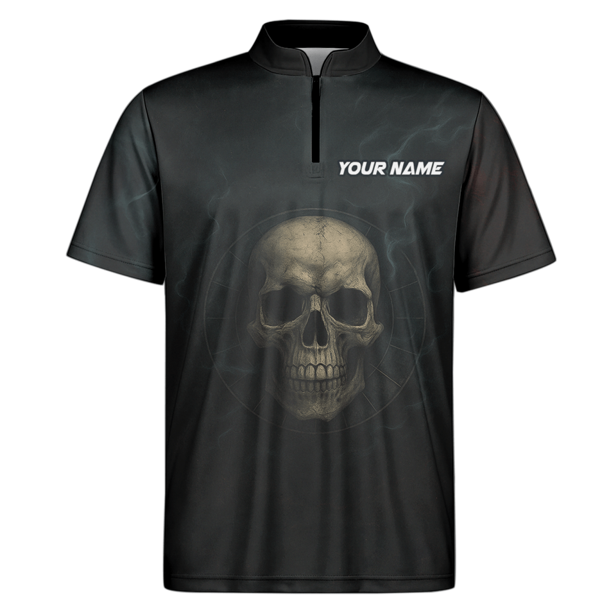Personalisiertes Herren Poloshirt mit dunklem Totenkopf Zombie Dart Motiv B8029 - Outfitsuche