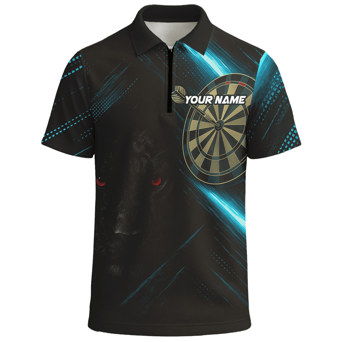 Personalisiertes Herren Poloshirt Schwarz mit grünem Flammenkobra - Dart - Motiv P6781 - Outfitsuche