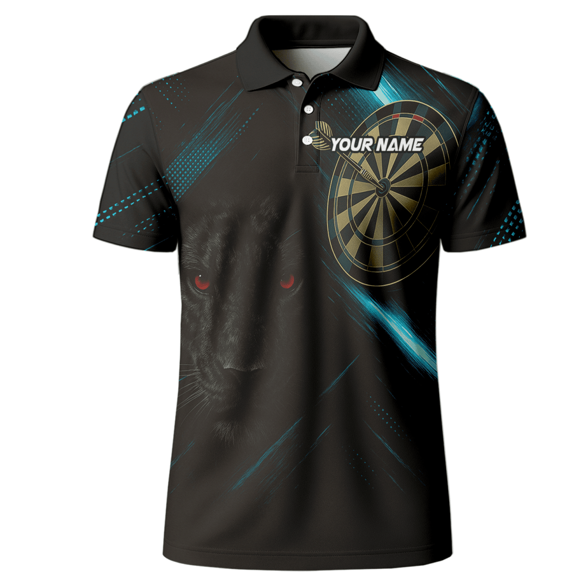 Personalisiertes Herren Poloshirt Schwarz mit grünem Flammenkobra - Dart - Motiv P6781 - Outfitsuche
