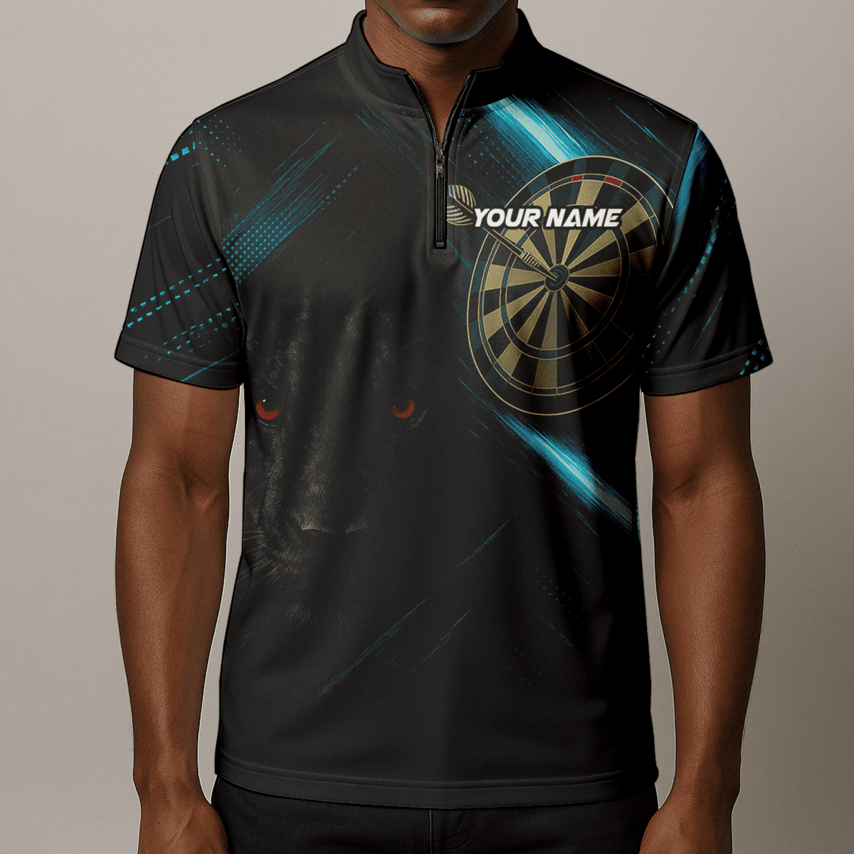 Personalisiertes Herren Poloshirt Schwarz mit grünem Flammenkobra - Dart - Motiv P6781 - Outfitsuche