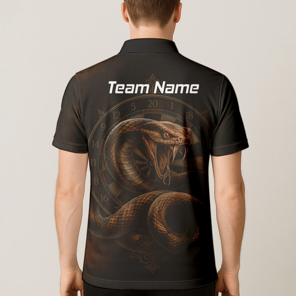 Personalisiertes Herren Poloshirt – Wildes Schlangen - Motiv, Schwarz Braun X9746 - Outfitsuche